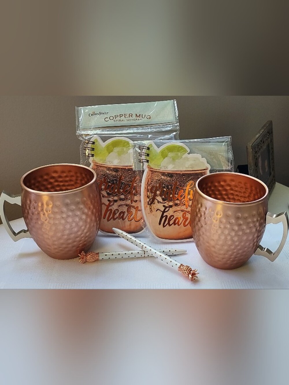 Mocow Mule Mojito Copper Mug and Colorful Accessories Set NEW